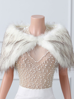 Hochzeits-Wraps elfenbeinfarbene Oberteile Kunstfell-Braut-Vertuschung