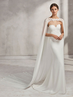 Hochzeits-Wraps Elfenbein Jewel Neck Umhänge Chiffon-Spitze Braut-Cover Up