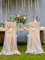 Hochzeitsdekorations-Polyester-Faser-elegante Tüll-Stuhl-Dekos für Hochzeitsempfang