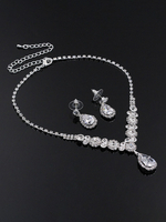 Hochzeitsfeier Mode Schmuck Set Wunderschöne Strass Durchbohrte Strass Hochzeit
