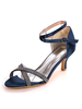 Hochzeitsgastschuhe Blaue Strasssteine Open Toe Kitten Heel Brautschuhe Mutterschuhe