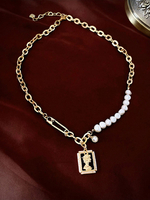 Hochzeitshalsketten Goldfarbener Zirkonia 16-18 Zoll Hochzeitshalskette