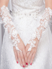 Hochzeitshandschuhe mit Spitzen in Elfenbeinfarbe Ellbogenlange für Kinder&und Jungendlichen&und Erwachsenen