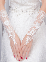 Hochzeitshandschuhe mit Spitzen in Elfenbeinfarbe Handgelenk-Länge für Jungendlichen&und Kinder&und Erwachsenen
