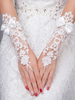 Hochzeitshandschuhe Spitze mit Spitzen in Elfenbeinfarbe Handgelenk-Länge für Jungendlichen&und Kinder&und Erwachsenen