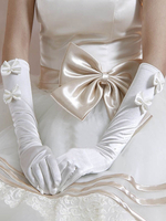 Hochzeitshandschuhe Elastic Woven Satin Bows Brauthandschuhe
