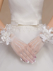 Hochzeitshandschuhe Falbala Tüll Rüschen Brauthandschuhe