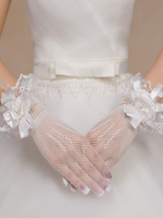 Hochzeitshandschuhe Falbala Tüll Rüschen Brauthandschuhe