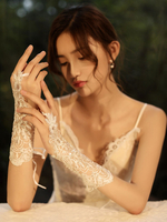 Hochzeitshandschuhe Fingerlose Handschuhe Kurzes Accessoire Tüll Spitze Brauthandschuhe