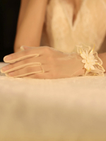 Hochzeitshandschuhe Fingerlose Handschuhe Kurzes Accessoire Tüll Spitze Brauthandschuhe