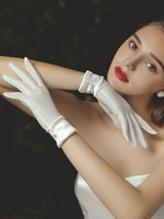 Hochzeitshandschuhe Handschuhe Satin Stoff Zubehör Nicht enthalten Weiße Brauthandschuhe