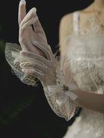 Hochzeitshandschuhe Kurzes Zubehör Tüll Spitze Brauthandschuhe