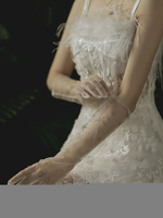 Hochzeitshandschuhe Lange Accessoire Tüll Spitze Brauthandschuhe