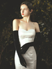 Hochzeitshandschuhe Long Velvet Black Bridal Gloves