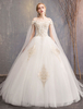 Hochzeitskleid 2021 Tulle Schulterfrei Kurzarm Spitze Applique Princess Brautkleid