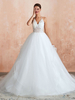 Hochzeitskleid 2022 Ballkleid Halfter Ärmellos Bodenlangen Spitze Tüll Brautkleider Mit Zug