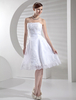 Hochzeitskleid kurz Liebsten Brautkleid Spitze Applique Knielang A Line Hochzeitsempfang Kleid in Weiß