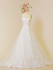 Hochzeitskleid Luxus Sweetheat trägerlosen a-Linie Kapelle Zug Tüll Applique Brautkleid Spitze