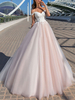 Hochzeitskleid Prinzessin Silhouette Hofschleppe Schulterfrei Ärmellos Natürliche Taille Spitze Tüll Brautkleider