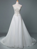 Hochzeitskleid Sweetheart Neck Sleeveless Lace Schwere handgefertigte Perlen mit Zug Brautkleider