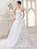 Hochzeitskleid trägerlosen Perlen Brautkleid Seite drapiert Organza Brautkleider