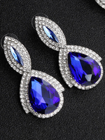 Hochzeitsohrringe Blauer Strass überzogener durchbohrter Hochzeitsschmuck