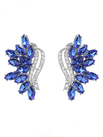 Hochzeitsohrringe Strass Damen Metall durchbohrt Hochzeitsschmuck