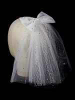 Hochzeitsschleier Dreistufige Schleifen Tüll Cut Edge Klassischer Brautschleier