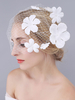 Hochzeitsschleier Einreihige Blumen Mesh Cut Edge Oval Brautschleier