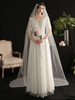 Hochzeitsschleier Einstufige Blumen Tüll Spitze Applique Edge Classic Brautschleier