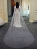 Hochzeitsschleier Einstufige Pailletten Tüll Cut Edge Classic Brautschleier