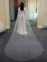 Hochzeitsschleier Einstufige Pailletten Tüll Cut Edge Classic Brautschleier