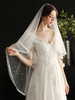 Hochzeitsschleier Einstufige Perlen Tüll Spitze Applique Edge Klassische Brautschleier
