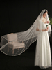 Hochzeitsschleier Einstufige Polyester Lace Applique Edge Drop Brautschleier