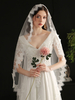Hochzeitsschleier Einstufige Polyester Spitze Applique Edge Wasserfall Brautschleier