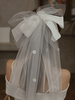 Hochzeitsschleier Einstufige Schleifen Chiffon Cut Edge Classic Brautschleier
