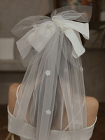 Hochzeitsschleier Einstufige Schleifen Chiffon Cut Edge Classic Brautschleier