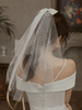 Hochzeitsschleier Einstufige Schleifen Tüll Cut Edge Classic Brautschleier
