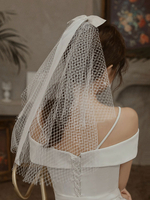 Hochzeitsschleier Einstufige Schleifen Tüll Cut Edge Classic Brautschleier