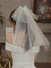 Hochzeitsschleier Einstufige Schleifen Tüll Cut Edge Classic Brautschleier