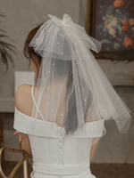 Hochzeitsschleier Einstufige Schleifen Tüll Cut Edge Classic Brautschleier