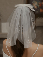 Hochzeitsschleier Einstufige Schleifen Tüll Cut Edge Classic Brautschleier