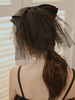 Hochzeitsschleier Einstufige Schleifen Tüll Cut Edge Classic Extra kurzer schwarzer Brautschleier