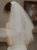 Hochzeitsschleier Einstufige Schleifen Tüll Cut Edge Classic Kurzer Brautschleier