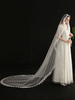Hochzeitsschleier Einstufige Spitze Tüll Spitze Applique Edge Klassische bodenlange Brautschleier