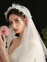 Hochzeitsschleier Einstufige Strasssteine Polyester Cut Edge Drop Brautschleier
