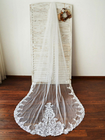 Hochzeitsschleier Einstufige Tüllspitze Applique Edge Classic Brautschleier