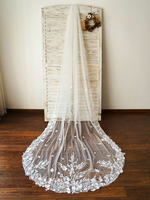 Hochzeitsschleier Einstufige Tüllspitze Applique Edge Classic Brautschleier