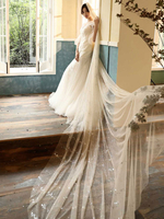 Hochzeitsschleier One Tier Lace Tüll Cut Edge Classic Brautschleier