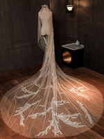 Hochzeitsschleier One Tier Lace Tüll Cut Edge Klassische Brautschleier